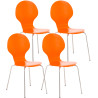 Set 4x Sillas de Visita Diego Apilable Naranja