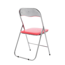 Silla plegable Felix Rojo/plateado