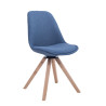 Silla para Visitas Troyes Square en Tela Azul,Natural (roble)