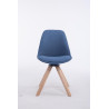 Silla para Visitas Troyes Square en Tela Azul,Natural (roble)