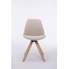 Silla para Visitas Troyes Square en Tela Crema,Natural (roble)