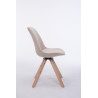 Silla para Visitas Troyes Square en Tela Crema,Natural (roble)