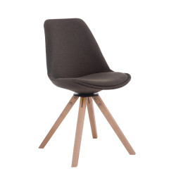 Silla para Visitas Troyes Square en Tela Gris oscuro,Natural (roble)