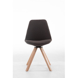 Silla para Visitas Troyes Square en Tela Gris oscuro,Natural (roble)