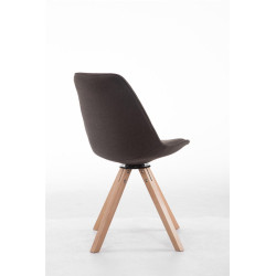 Silla para Visitas Troyes Square en Tela Gris oscuro,Natural (roble)