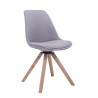 Silla para Visitas Troyes Square en Tela Gris,Natural (roble)