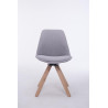 Silla para Visitas Troyes Square en Tela Gris,Natural (roble)