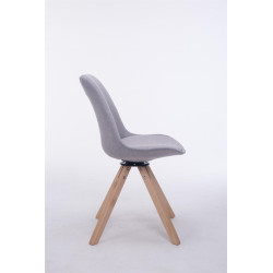 Silla para Visitas Troyes Square en Tela Gris,Natural (roble)