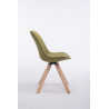 Silla para Visitas Troyes Square en Tela Verde,Natural (roble)