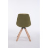 Silla para Visitas Troyes Square en Tela Verde,Natural (roble)