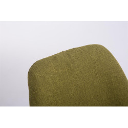 Silla para Visitas Troyes Square en Tela Verde,Natural (roble)