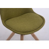 Silla para Visitas Troyes Square en Tela Verde,Natural (roble)