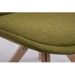 Silla para Visitas Troyes Square en Tela Verde,Natural (roble)