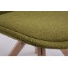 Silla para Visitas Troyes Square en Tela Verde,Natural (roble)