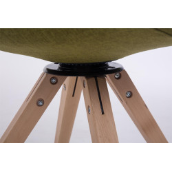 Silla para Visitas Troyes Square en Tela Verde,Natural (roble)