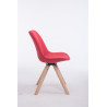 Silla para Visitas Troyes Square en Tela Rojo,Natural (roble)