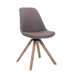 Silla para Visitas Troyes Square en Tela Gris topo,Natural (roble)