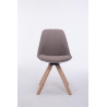 Silla para Visitas Troyes Square en Tela Gris topo,Natural (roble)