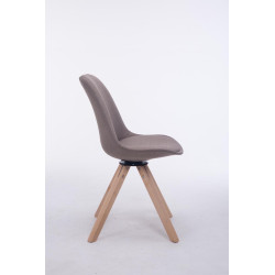 Silla para Visitas Troyes Square en Tela Gris topo,Natural (roble)