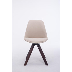 Silla para Visitas Troyes Square en Tela Crema,Nogal (roble)