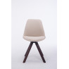 Silla para Visitas Troyes Square en Tela Crema,Nogal (roble)