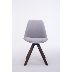 Silla para Visitas Troyes Square en Tela Gris,Nogal (roble)