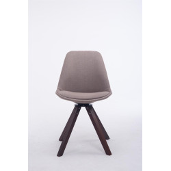 Silla para Visitas Troyes Square en Tela Gris topo,Nogal (roble)