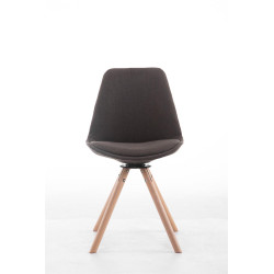 Silla para visitas Troyes Rund en Tela Gris oscuro,Natural (roble)