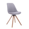 Silla para visitas Troyes Rund en Tela Gris,Natural (roble)