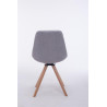 Silla para visitas Troyes Rund en Tela Gris,Natural (roble)