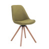 Silla para visitas Troyes Rund en Tela Verde,Natural (roble)