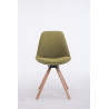 Silla para visitas Troyes Rund en Tela Verde,Natural (roble)