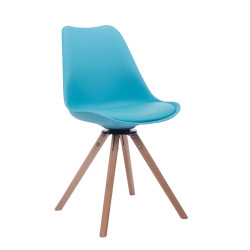 Silla para visitas Troyes Rund Azul,Natural (roble)