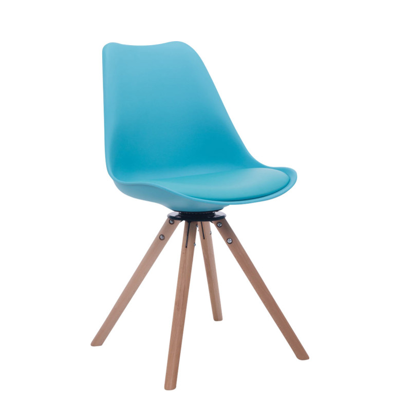 Silla para visitas Troyes Rund Azul,Natural (roble)