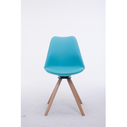 Silla para visitas Troyes Rund Azul,Natural (roble)