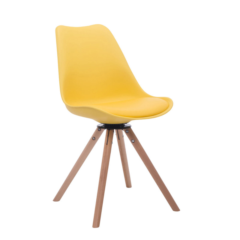 Silla para visitas Troyes Rund Amarillo,Natural (roble)