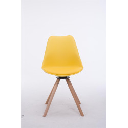 Silla para visitas Troyes Rund Amarillo,Natural (roble)