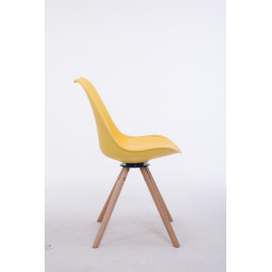 Silla para visitas Troyes Rund Amarillo,Natural (roble)