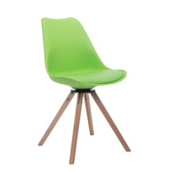 Silla para visitas Troyes Rund Verde,Natural (roble)