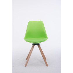 Silla para visitas Troyes Rund Verde,Natural (roble)