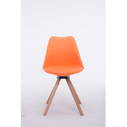 Silla para visitas Troyes Rund Naranja,Natural (roble)