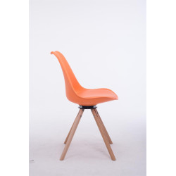 Silla para visitas Troyes Rund Naranja,Natural (roble)