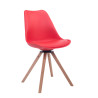 Silla para visitas Troyes Rund Rojo,Natural (roble)