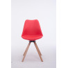 Silla para visitas Troyes Rund Rojo,Natural (roble)