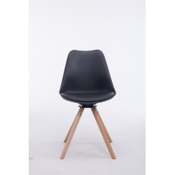 Silla para visitas Troyes Rund Negro,Natural (roble)