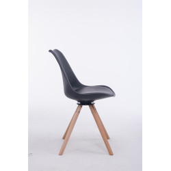 Silla para visitas Troyes Rund Negro,Natural (roble)