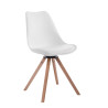 Silla para visitas Troyes Rund Blanco,Natural (roble)