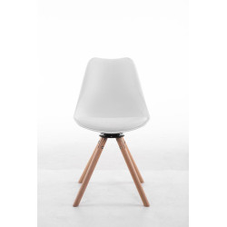 Silla para visitas Troyes Rund Blanco,Natural (roble)