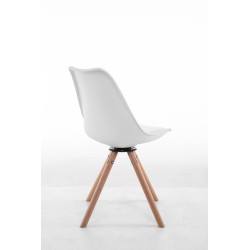 Silla para visitas Troyes Rund Blanco,Natural (roble)