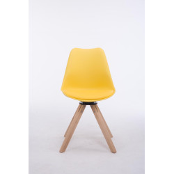 Silla para visitas Troyes Square Amarillo,Natural (roble)